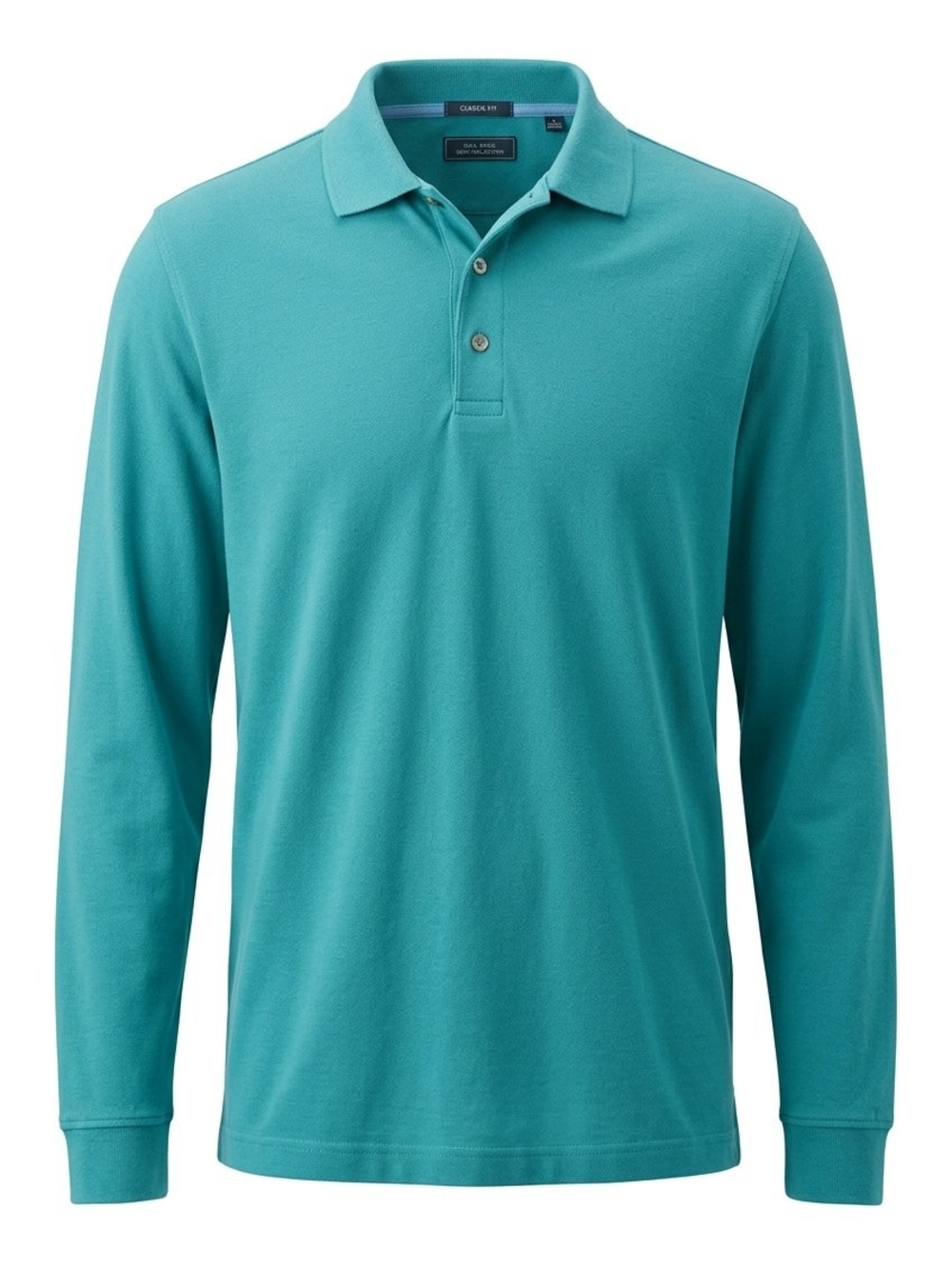 PGA Tour Men's XL Long Sleeve Teal Polo Shirt - 100% Polyester Golf Top